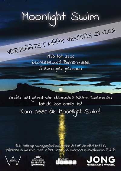 Welzijn Hoeksche Waard Binnenmaas Jong Hoekschewaard Poster moonlight swim
