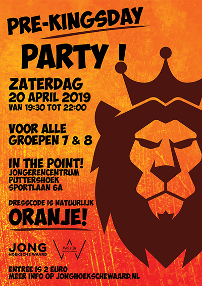 Jong Hoeksche Waard Welzijn Hoeksche Waard poster Pre kingsday party