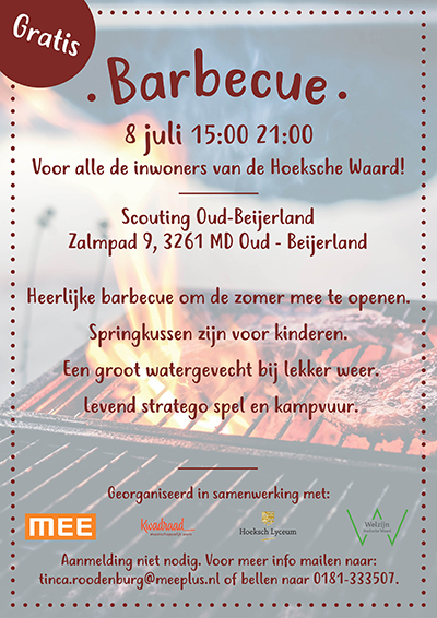 Welzijn Hoeksche Waard Hoeksch Lyceum Mee Kwadraad Poster Barbecue