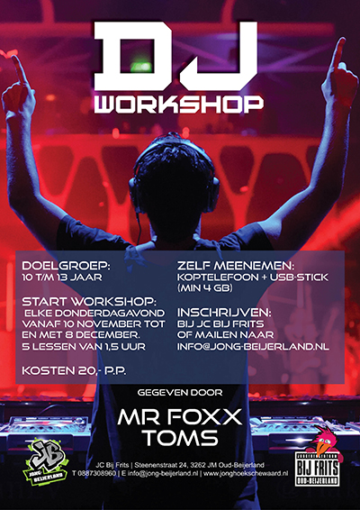 Bij Frits Jong Beijerland Poster DJ Workshop